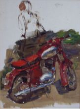 Мотоцикл (Эскиз к картине "У правления  ...