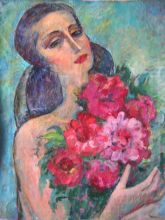  портрет с цветами