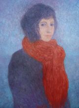 Девушка с красным шарфом. 